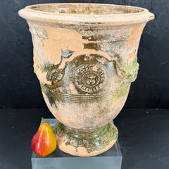 19th Century French La Madeleine Glazed Anduze Planter Urn