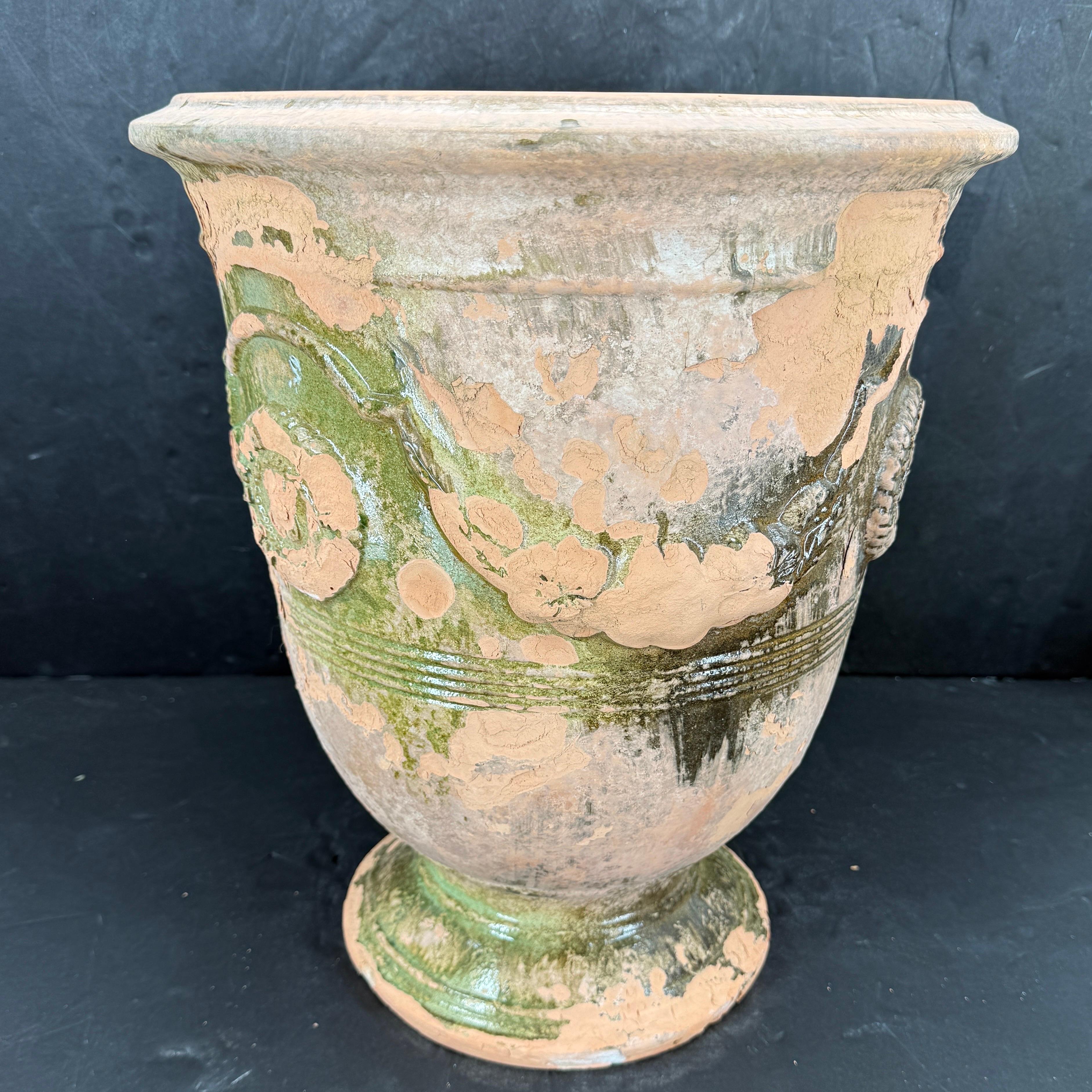 19th Century French La Madeleine Glazed Anduze Planter Urn For Sale 2