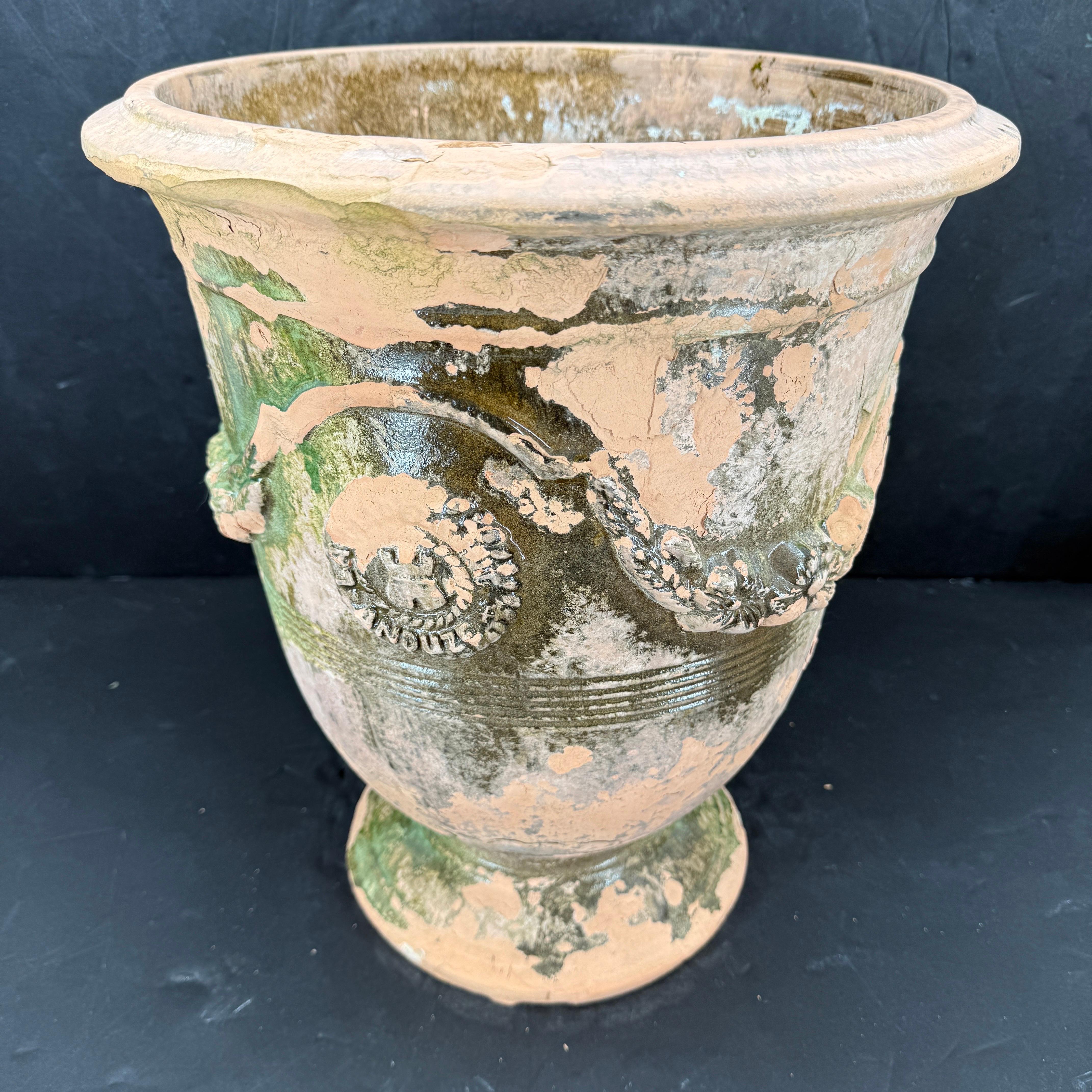 19th Century French La Madeleine Glazed Anduze Planter Urn For Sale 3