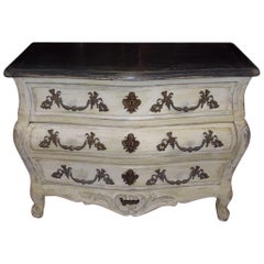 19th Century French Lacquered Chest of Drawers with Bronze Handles. 1890s