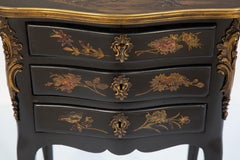 19th Century French Lacquered Petite Chest with Exquisite Chinoiserie Decoration