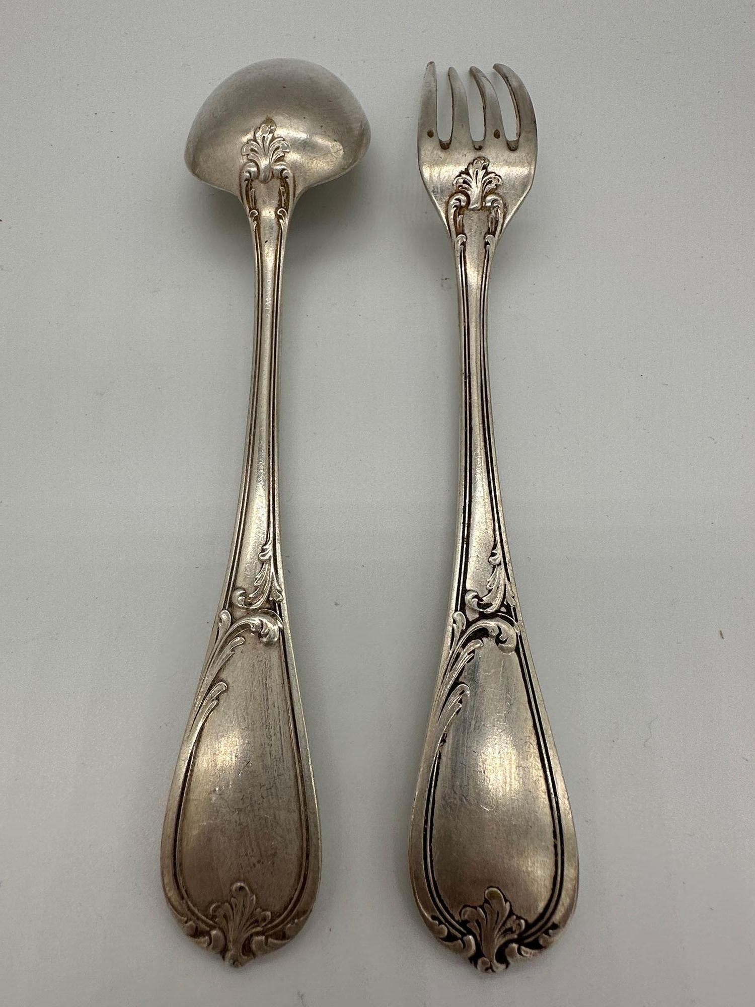 19. Jahrhundert Französisch L'Alfénide Christofle Halphen Sterling Silberwaren und Ladel im Angebot 4