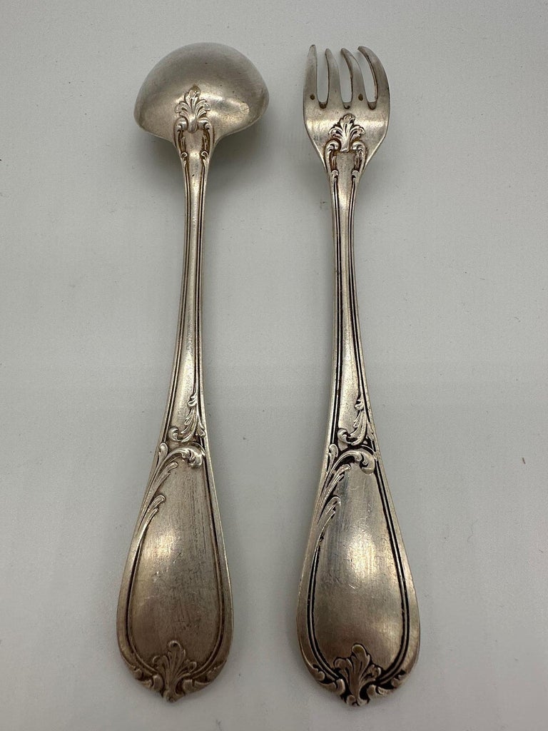 SUITE DE 6 Cuillères À Café Dessert Métal Argenté Christofle Modèle Pompadour EUR 45,00 - FR