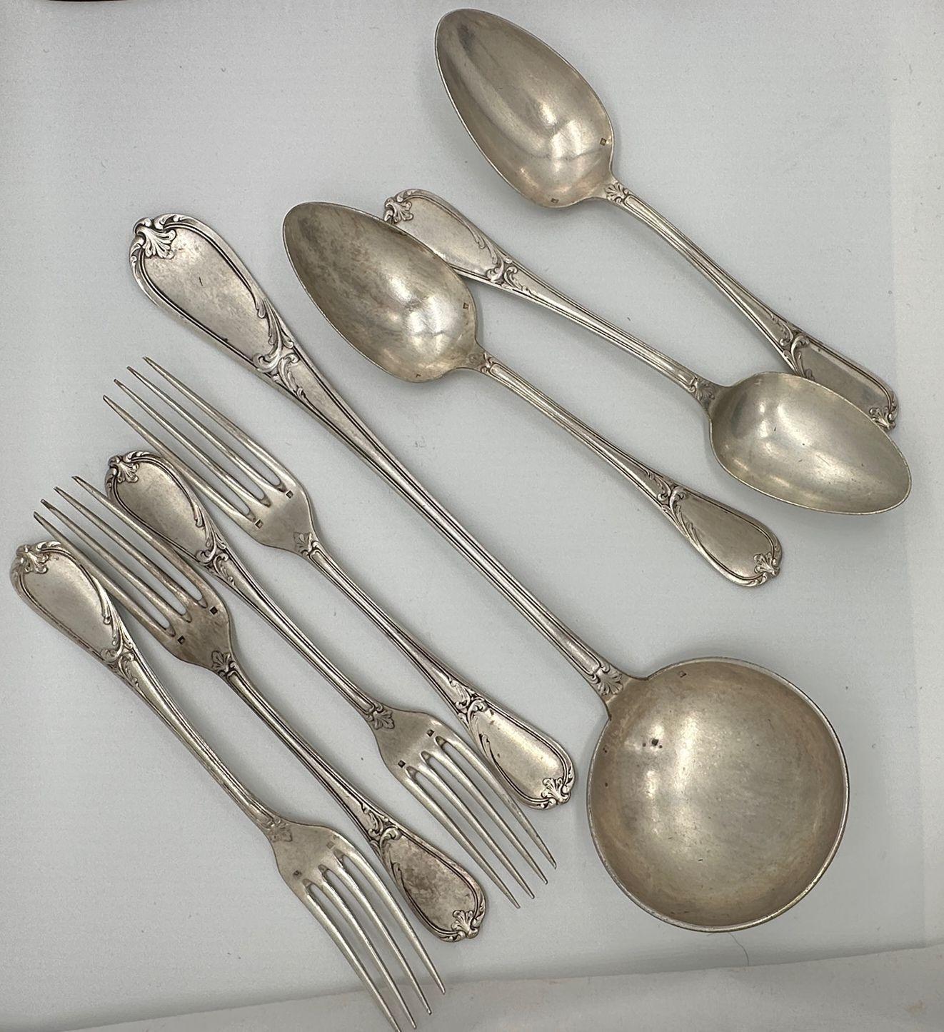 19. Jahrhundert Französisch L'Alfénide Christofle Halphen Sterling Silberwaren und Ladel im Angebot 13