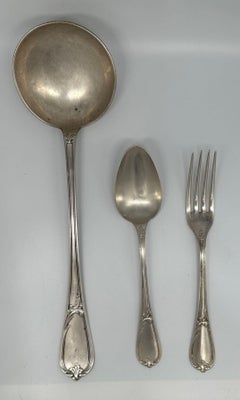 19th Century French L'Alfénide Christofle Halphen Sterling Silverware and Ladel