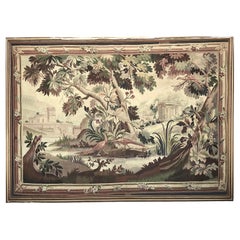 19th Century French Landscape Framed Tapestry