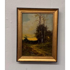 19th Century French Landscape Oil on Canvas