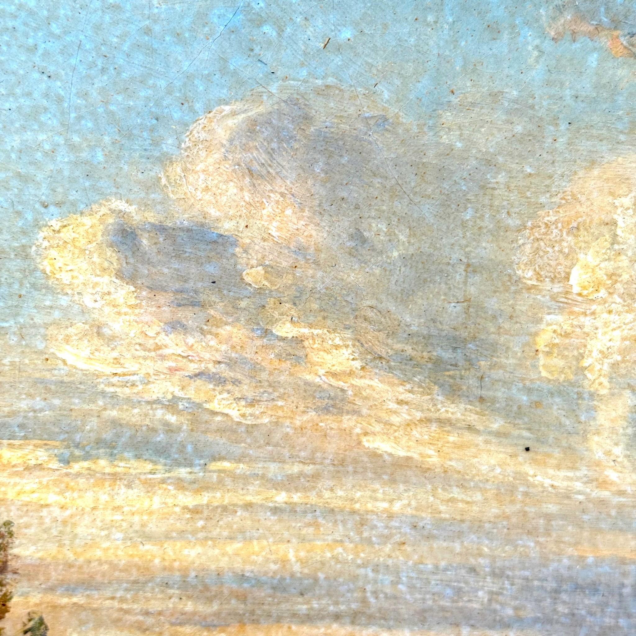 Französische Landschaft des 19. Jahrhunderts Öl auf Leinwand Gemälde im Angebot 2