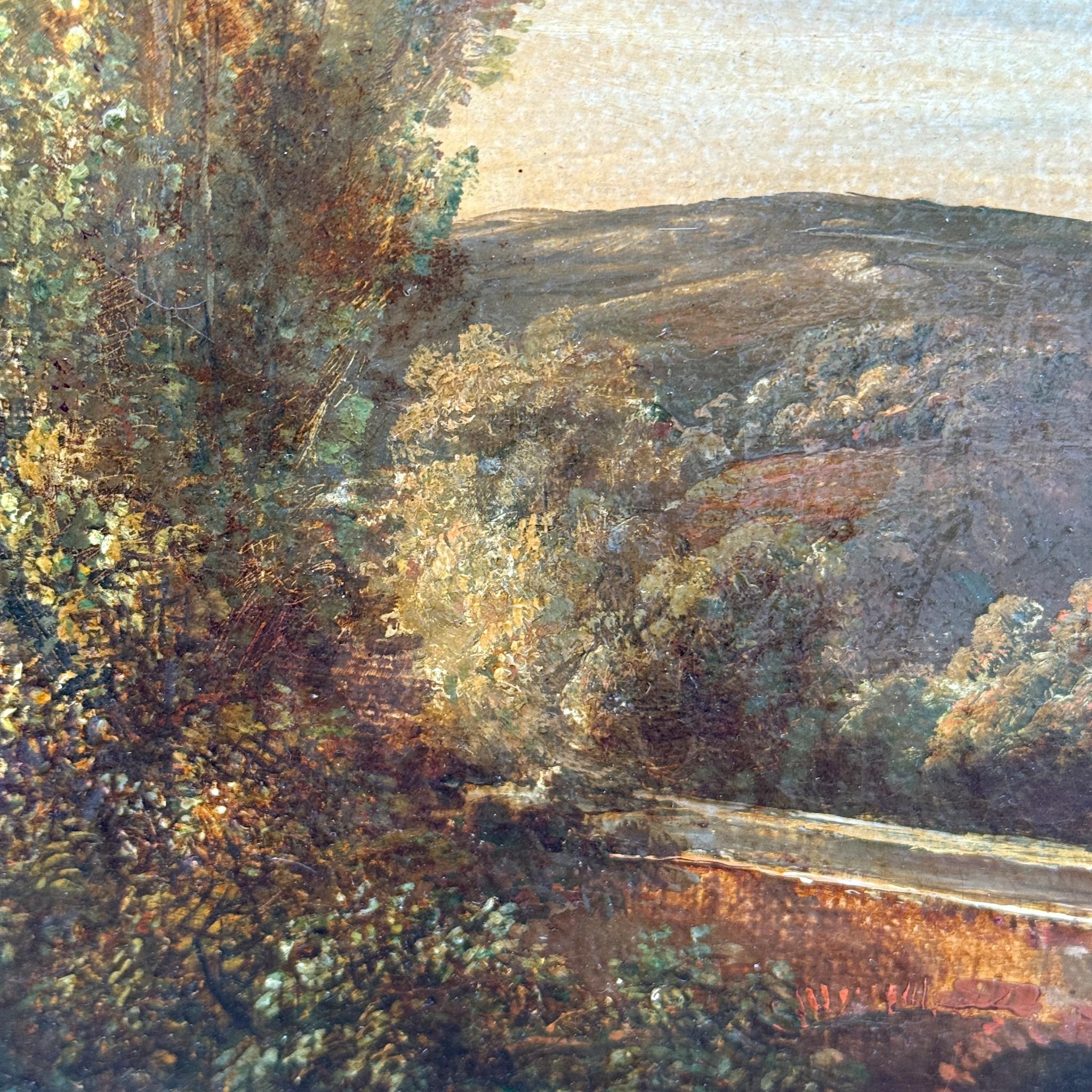 Französische Landschaft des 19. Jahrhunderts Öl auf Leinwand Gemälde im Angebot 3