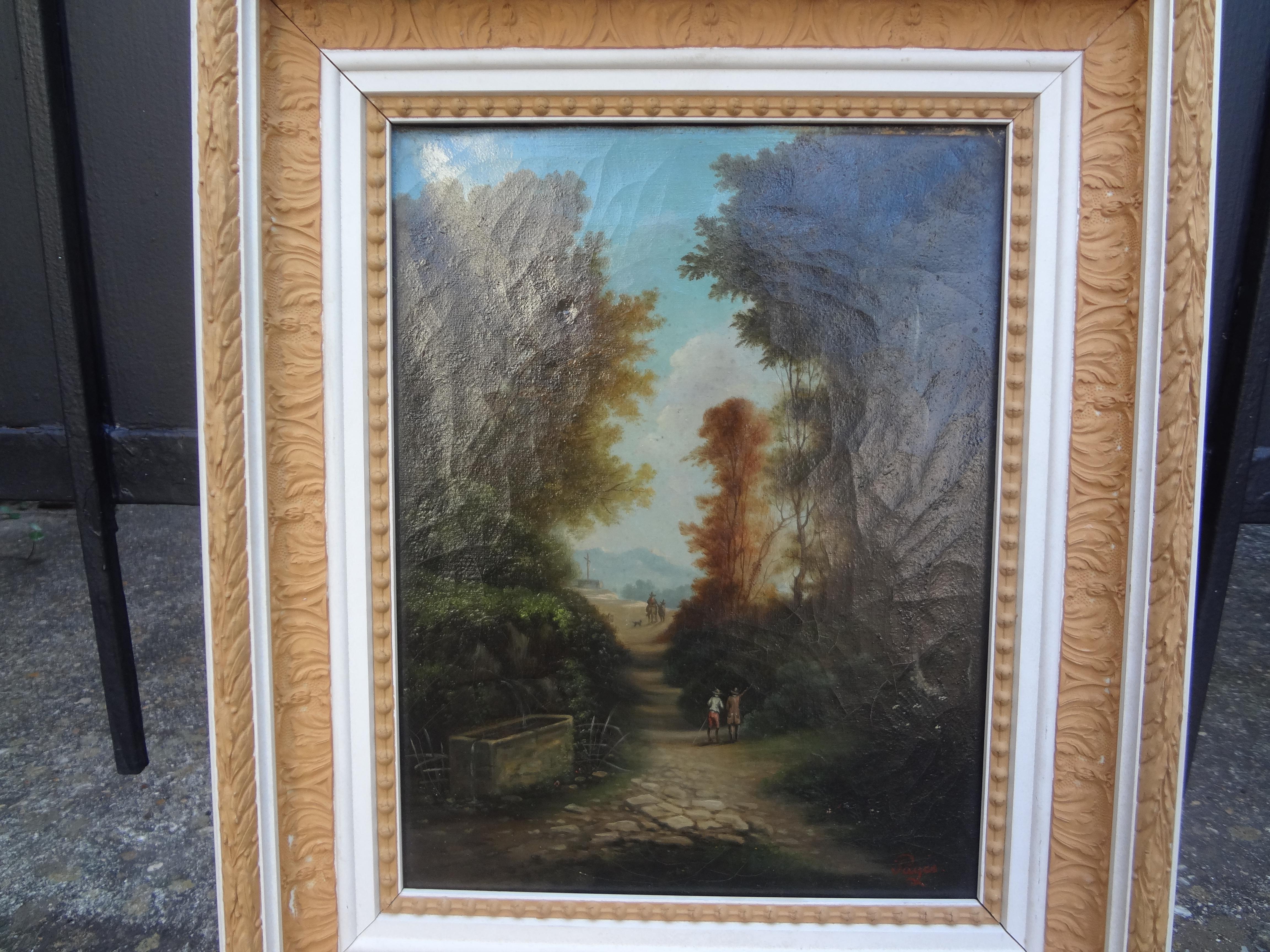 19th Century French Landscape Oil On Canvas Signed Pages.
Here is a fine example of the work of Jules Eugene Pages. 
Dimensions of canvas only:
13.75 inches H
10.75 inches W

Jules Eugene Pages (1867-1946), sometimes Jules Eugène Pagès, was an