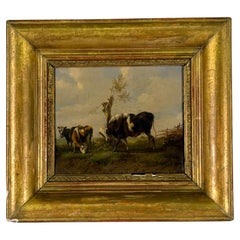 Paisaje francés del siglo XIX con ganado