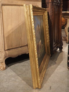 19th Century French Landscape with Cows Painting in Giltwood Frame, J. Dermont