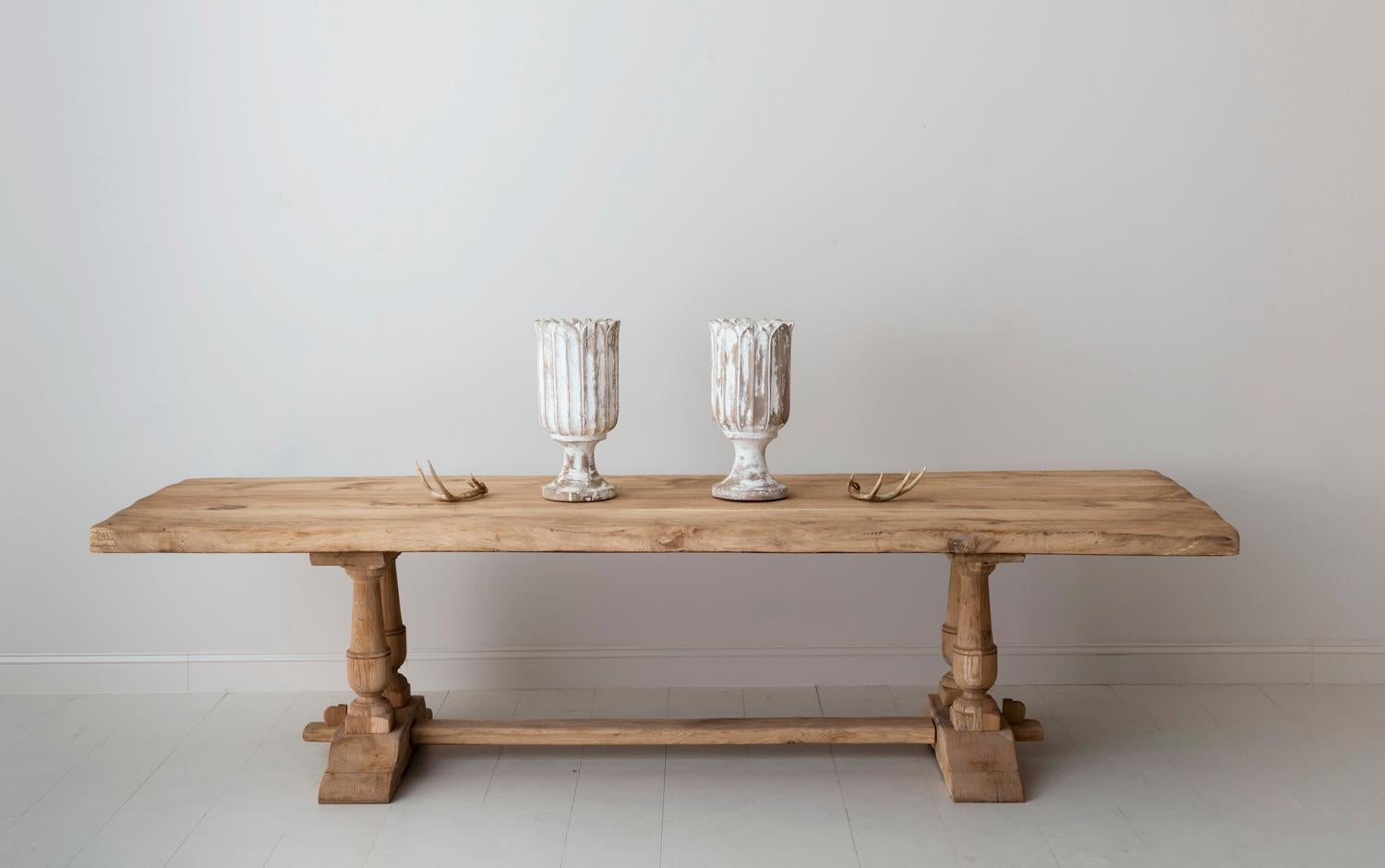 19th Century French Large Bleached Oak Provençal Style Trestle Table 7