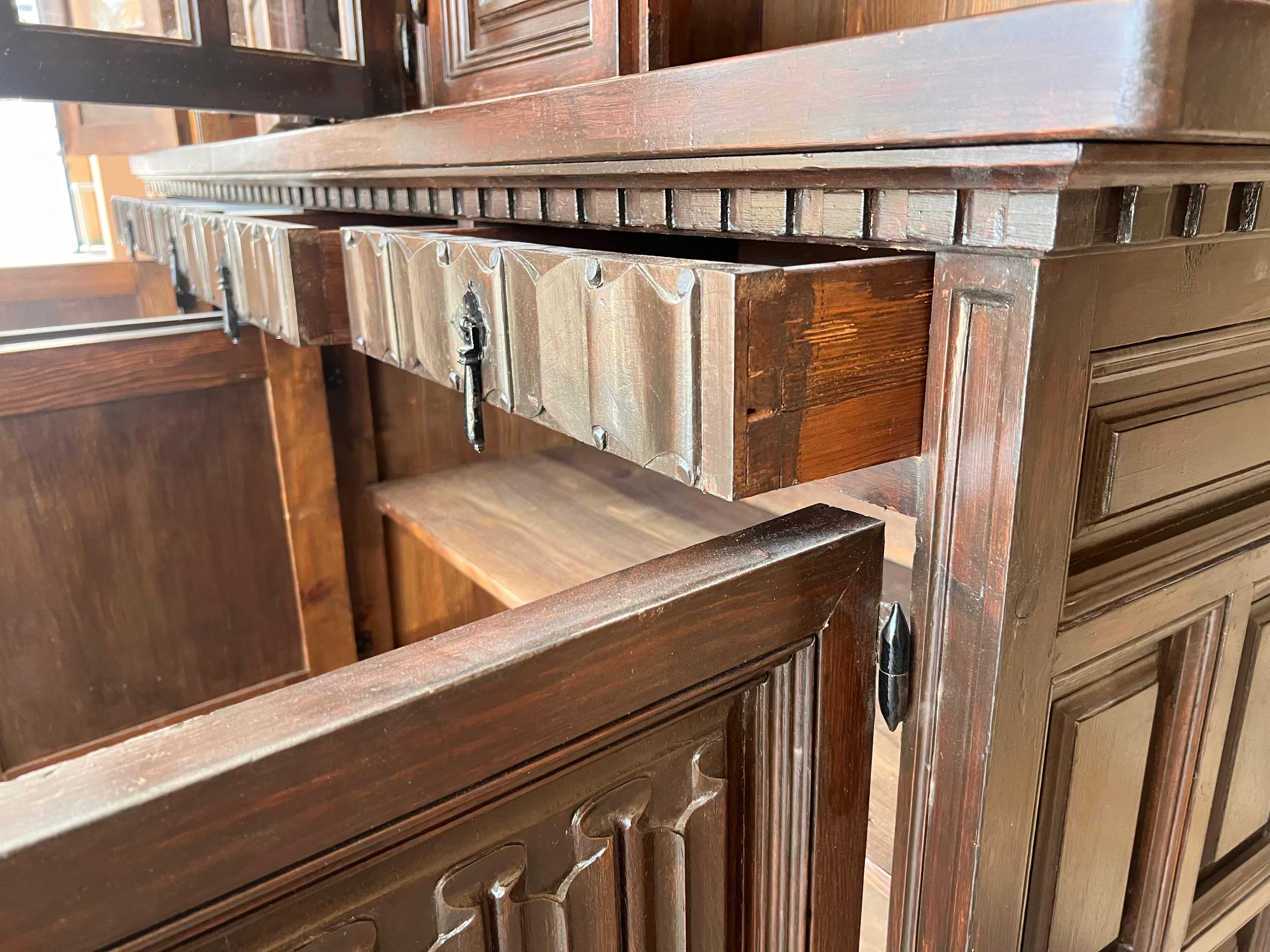 19th Century French Large Empire Period Bookcase or Church Cupboard For Sale 7