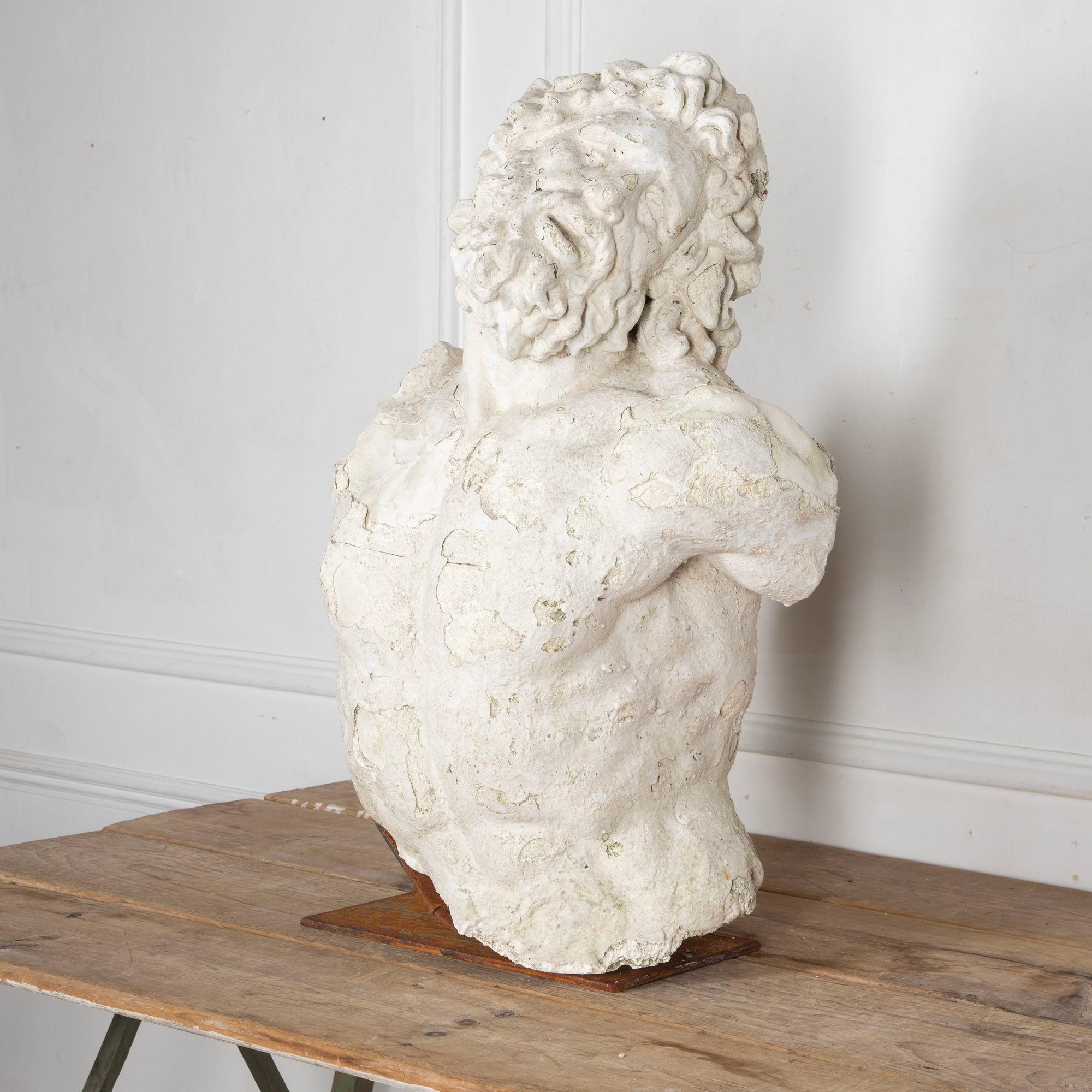 19th Century French Large Plaster Torso In Good Condition For Sale In Gloucestershire, GB