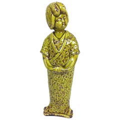 19th Century French Large Pottery Figure of a Geisha