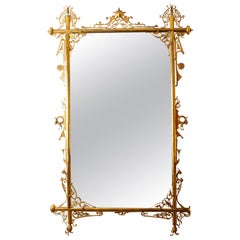 19th Century French Large Scale Mirror with Ornate Asian Motif