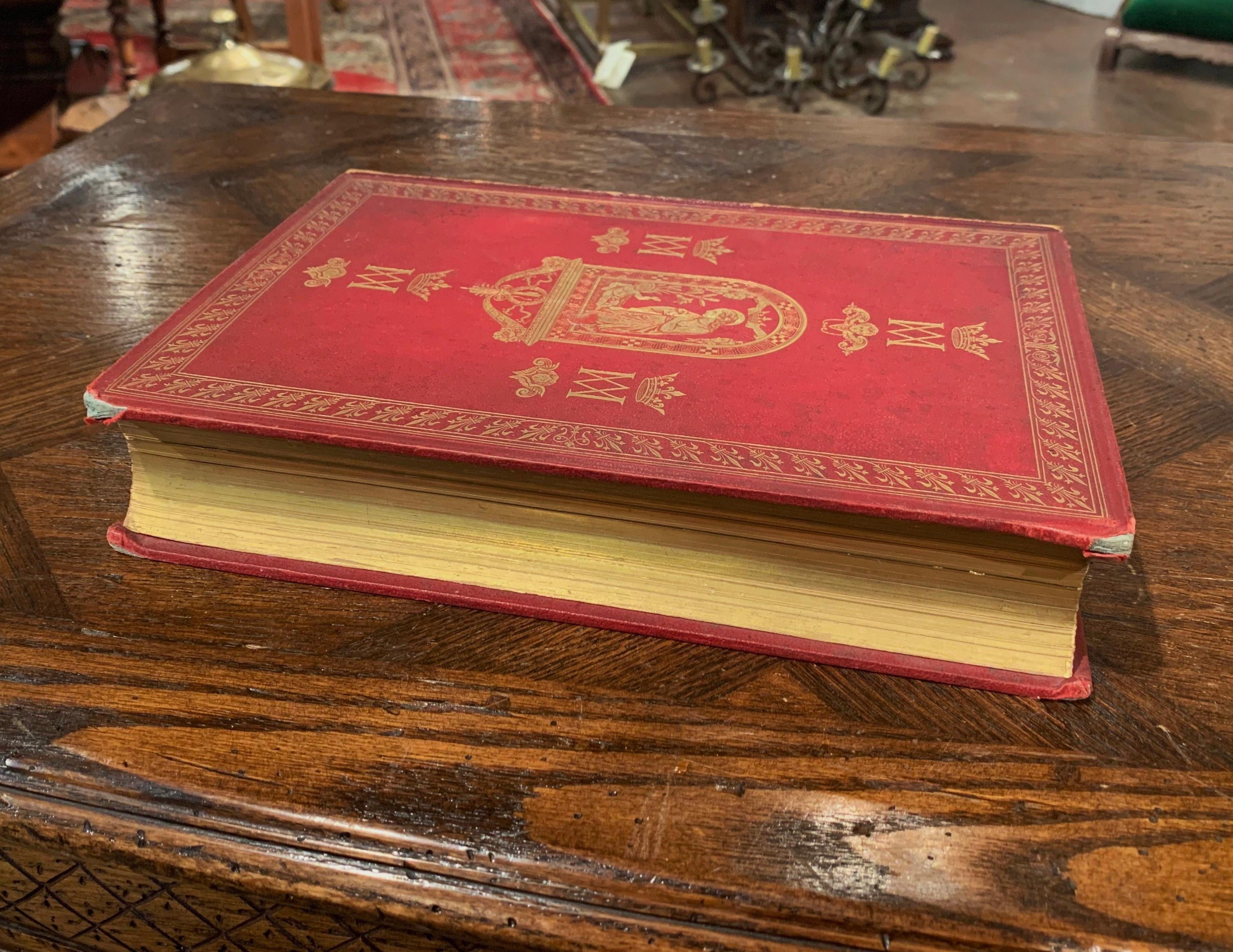 19th Century French Leather Bound and Gilt Book of The Virgin Mary For Sale 3