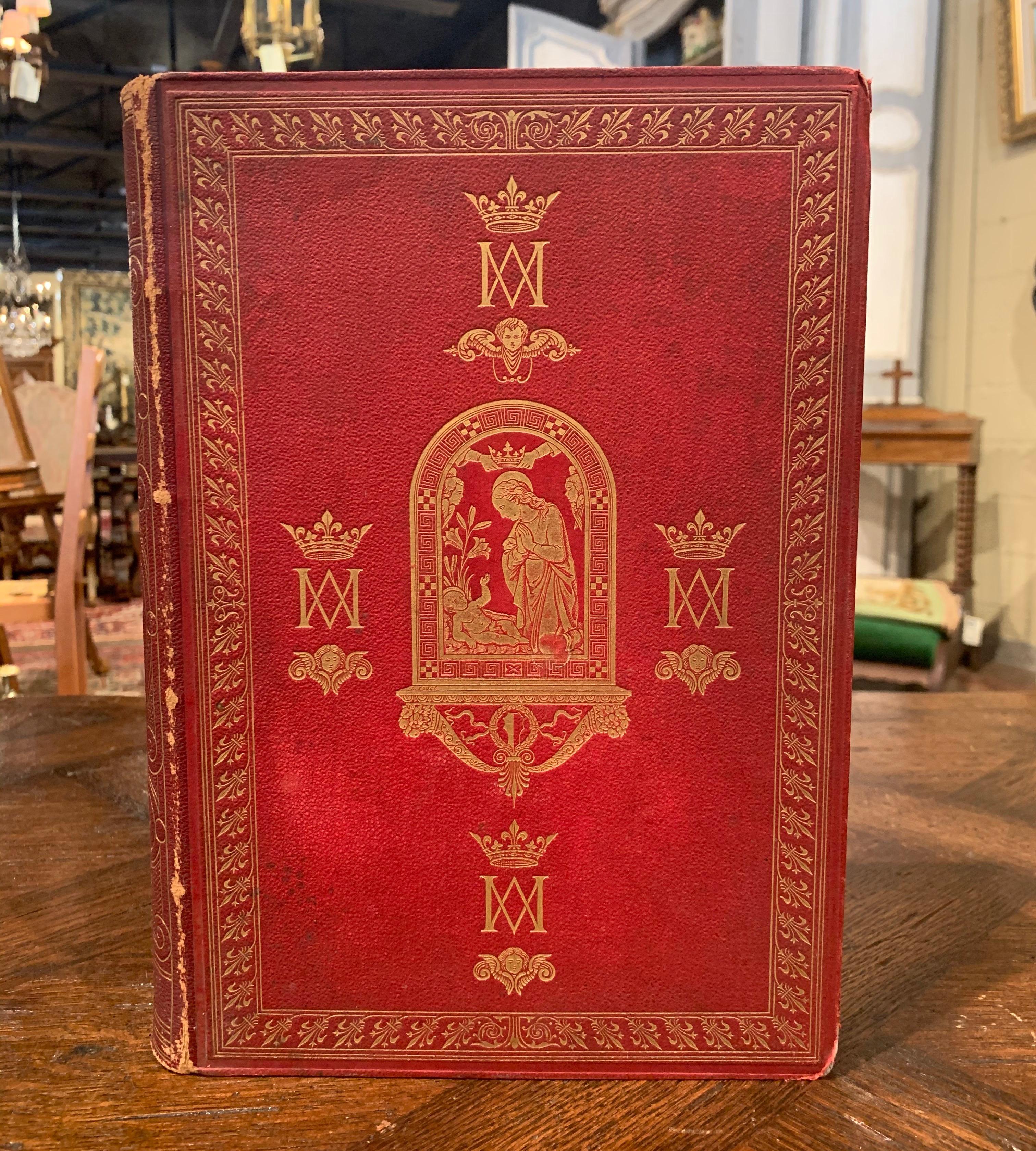 19th Century French Leather Bound and Gilt Book of The Virgin Mary For Sale 4