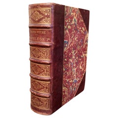 19th Century French Leather Bound Book Titled "Napoleon Ier" by Roger Peyre