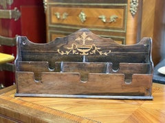 19th Century French Letter Holder in Palisander with Frieze Inlay