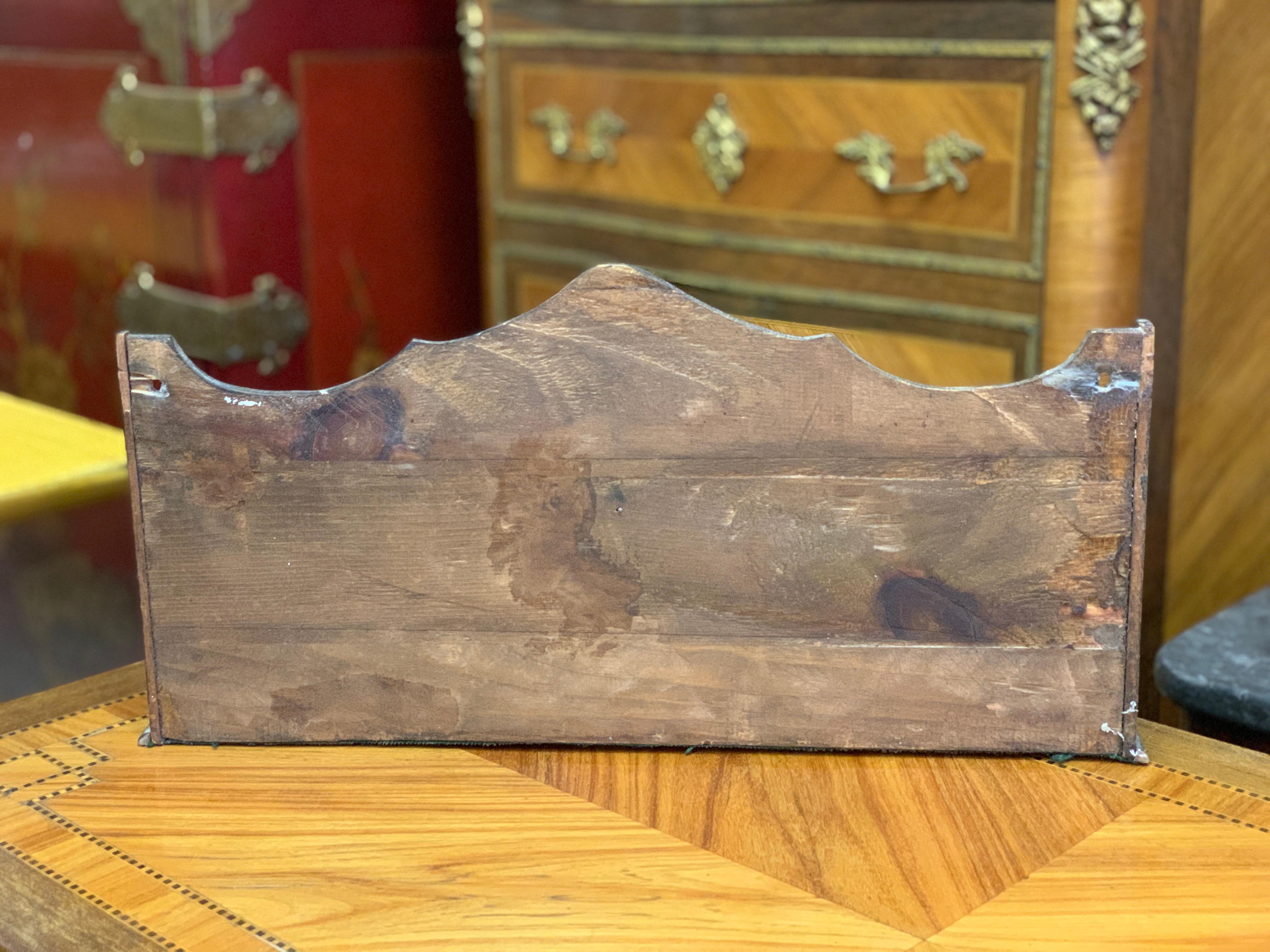 19th Century French Letter Holder in Palisander with Frieze Inlay In Good Condition For Sale In Sofia, BG