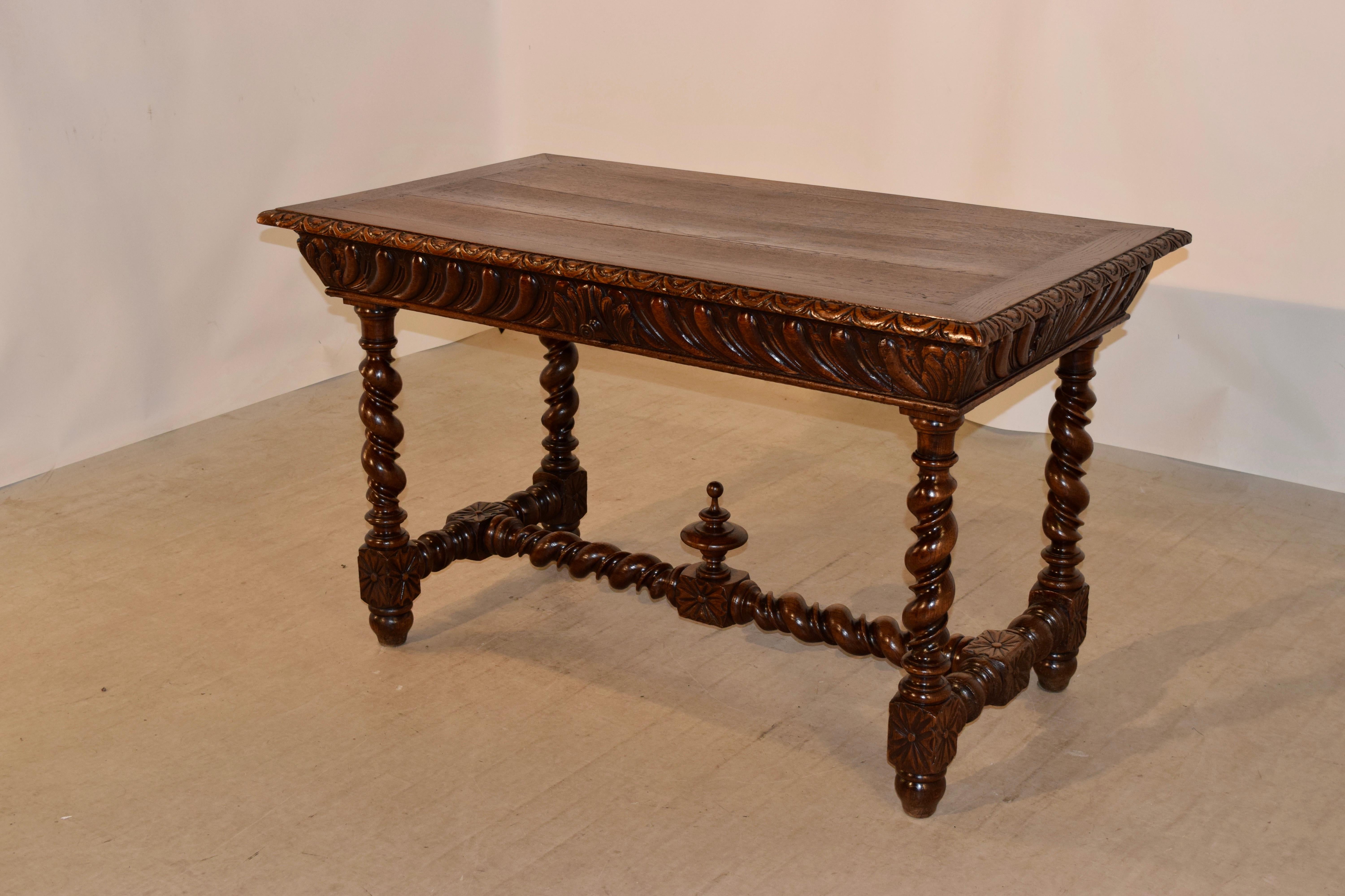 19th Century French Library Table In Good Condition In High Point, NC