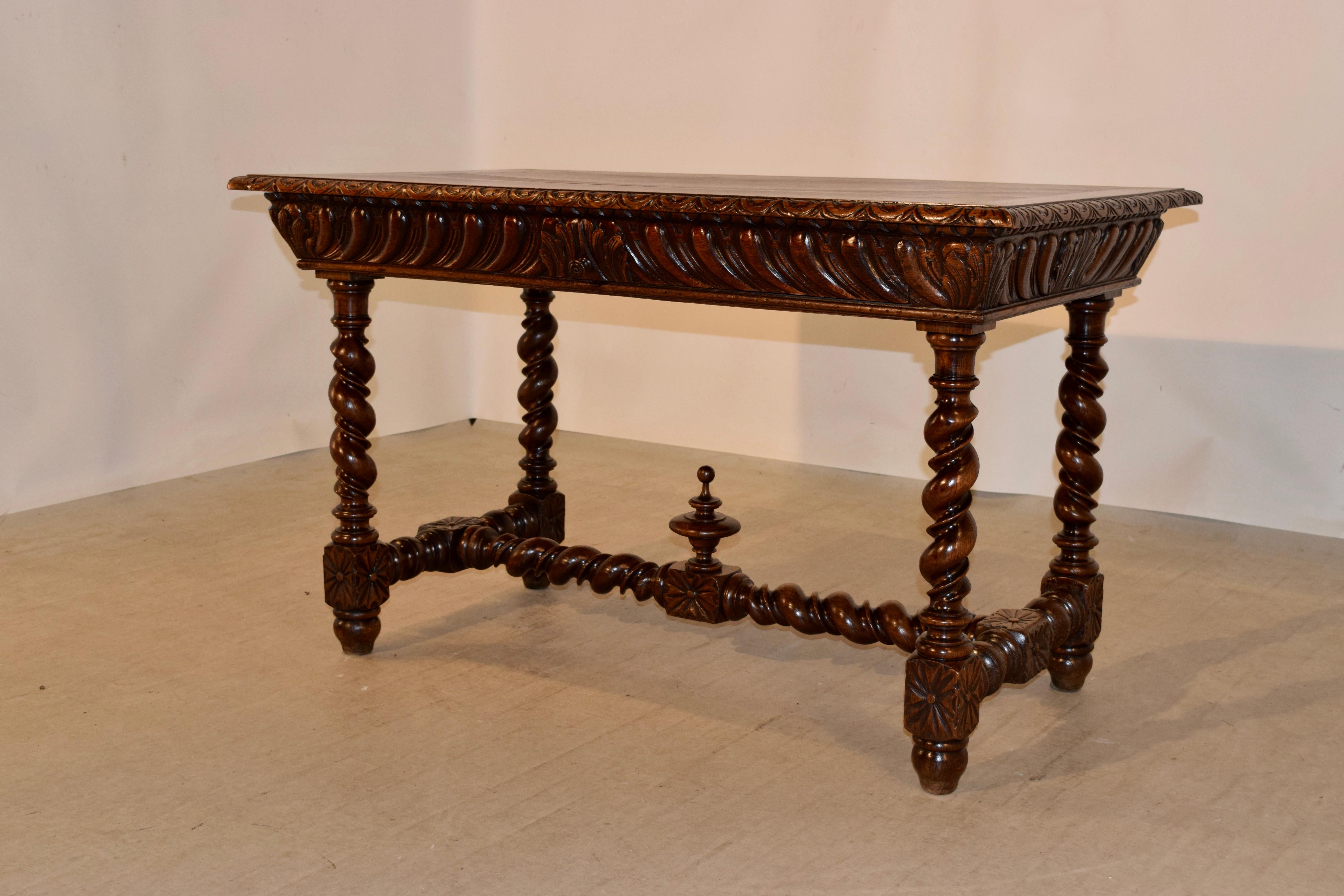 Oak 19th Century French Library Table