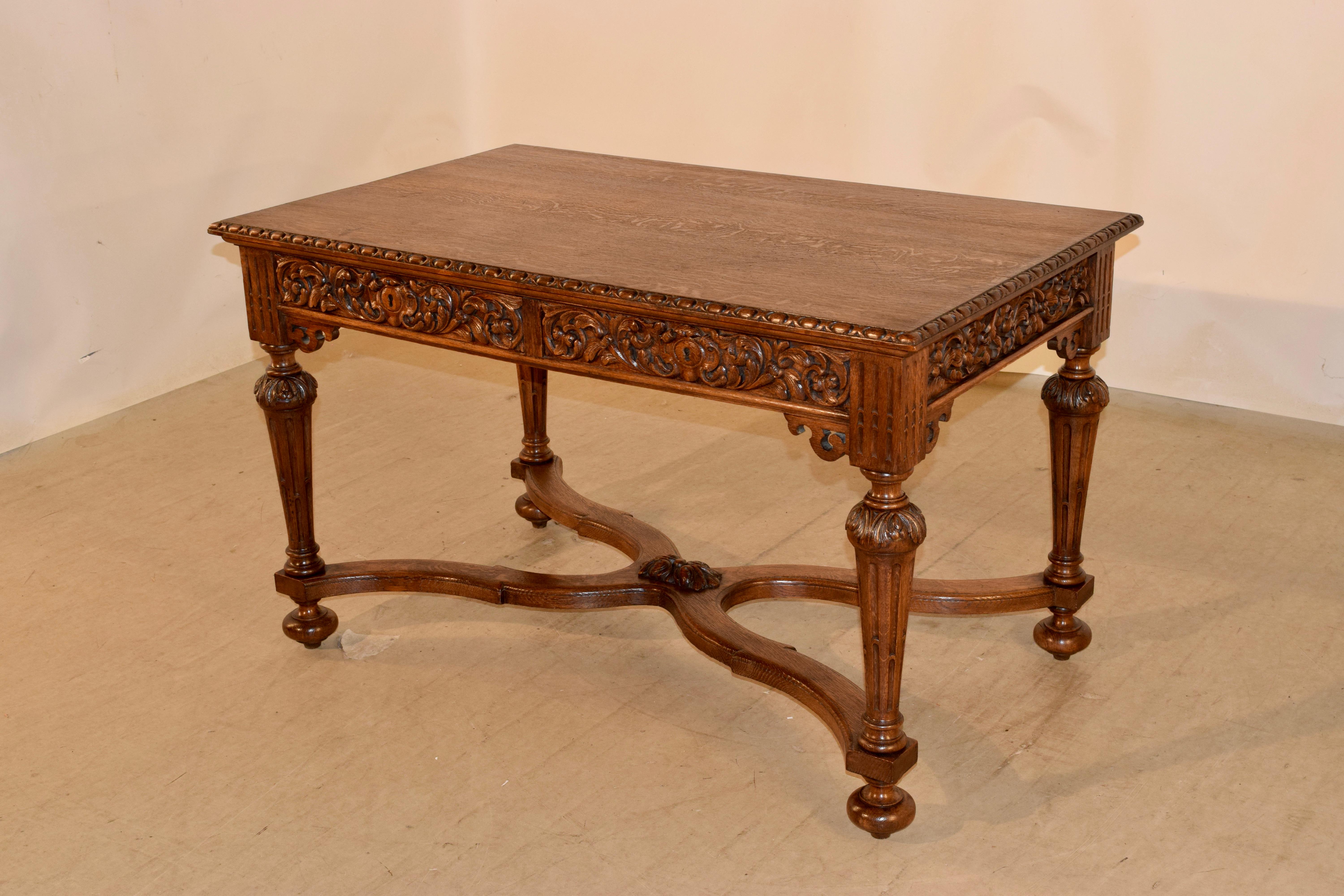 19th Century French Library Table In Good Condition In High Point, NC