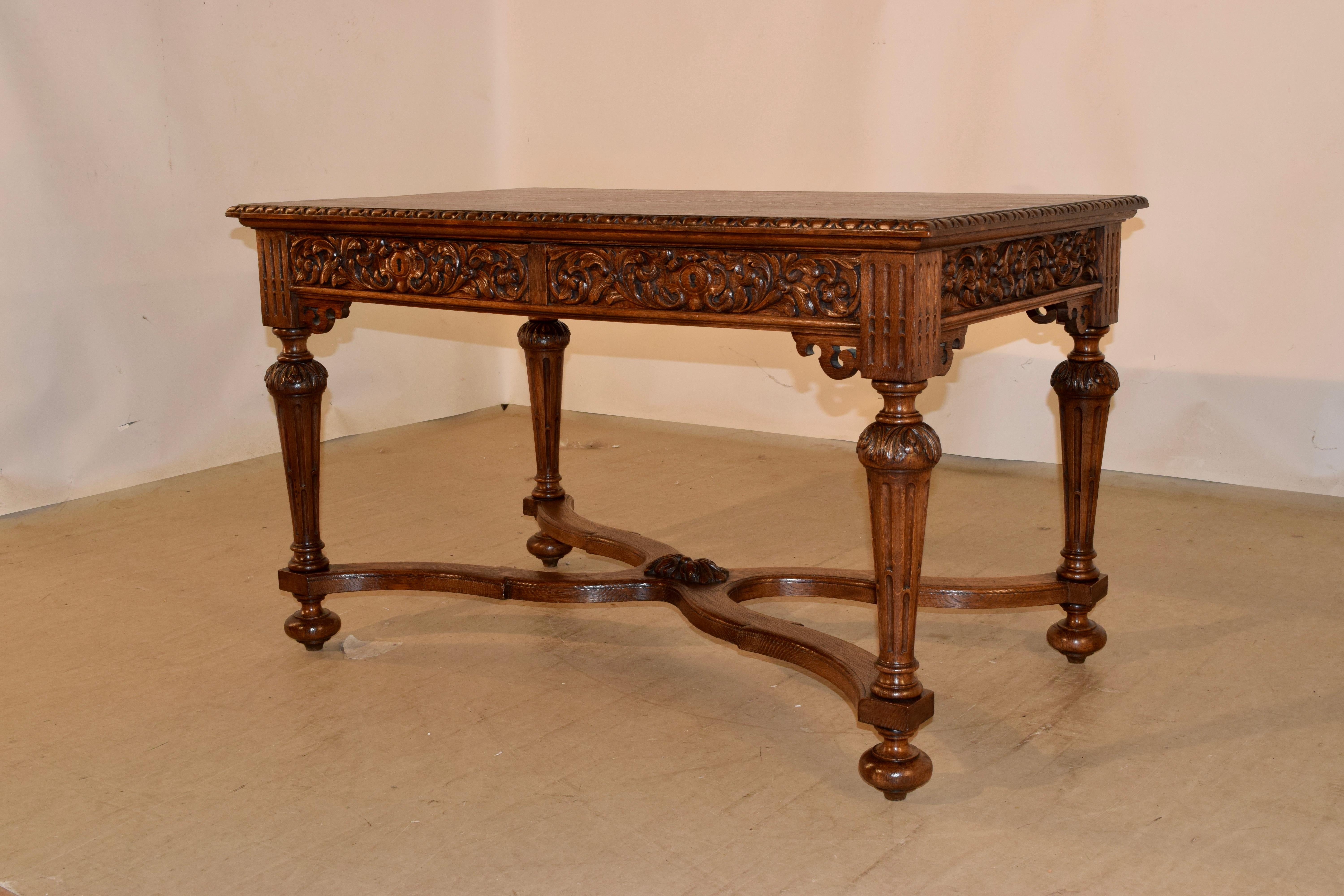 Oak 19th Century French Library Table