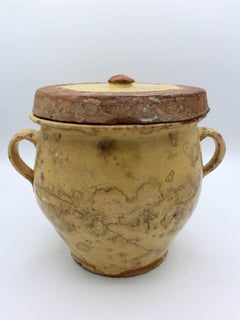 19th Century French Lidded Confit Pot in Terra Cotta