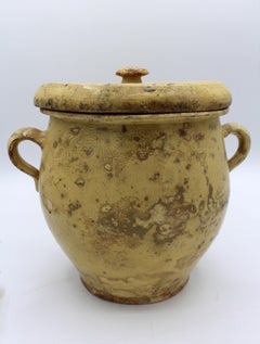 19th Century French Lidded Confit Pot in Terra Cotta