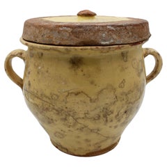 19th Century French Lidded Confit Pot in Terra Cotta