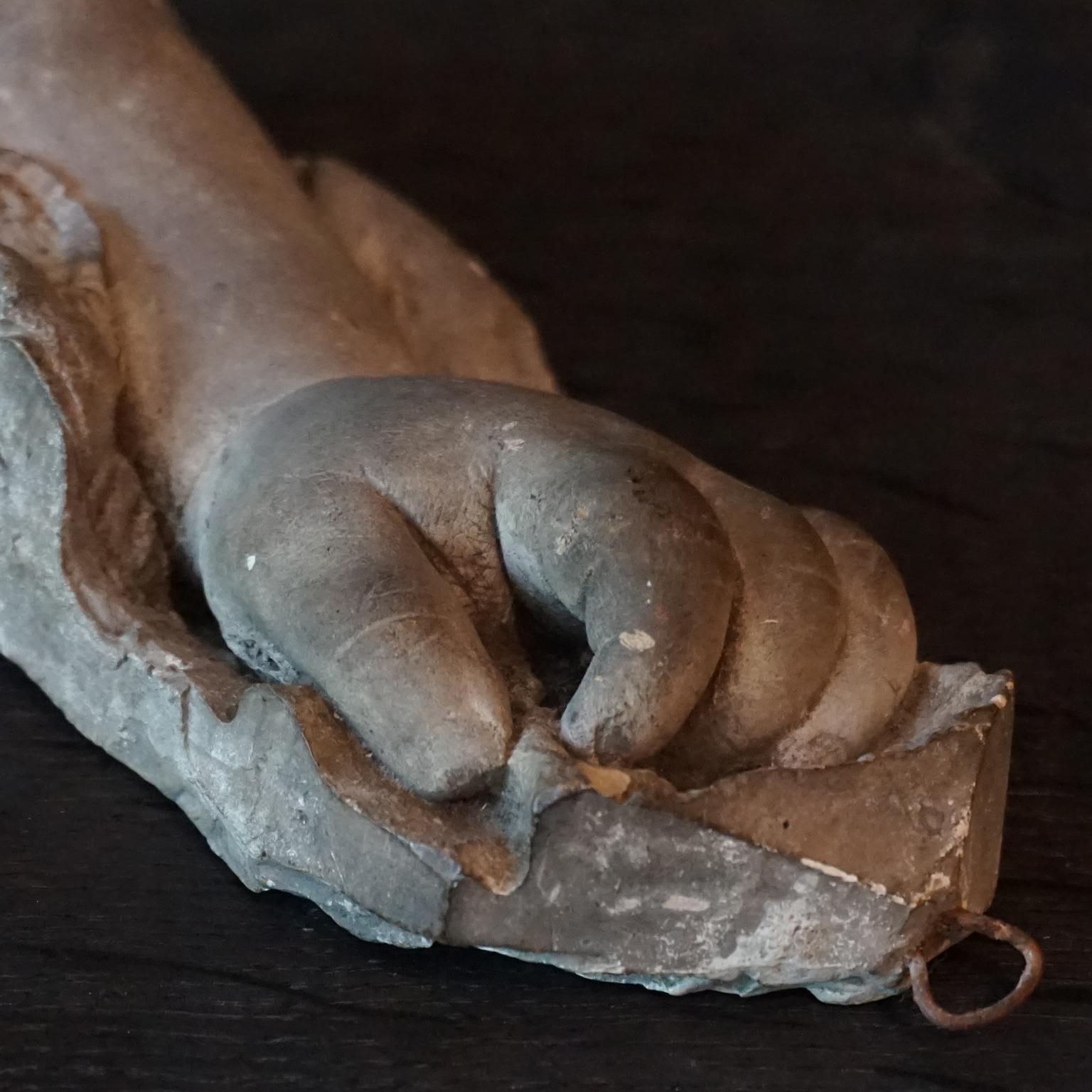 19th Century French Life Size Cast Plaster Study of Baby's Arm with Lace 11