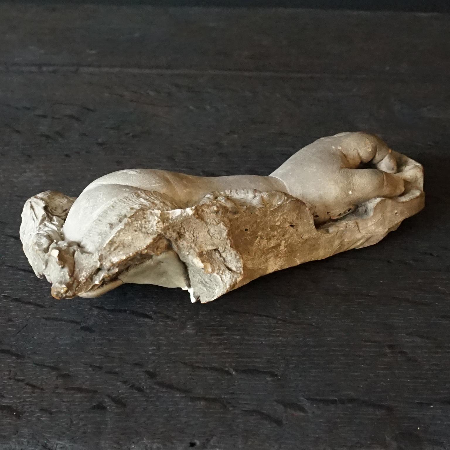 19th Century French Life Size Cast Plaster Study of Baby's Arm with Lace In Good Condition In Haarlem, NL