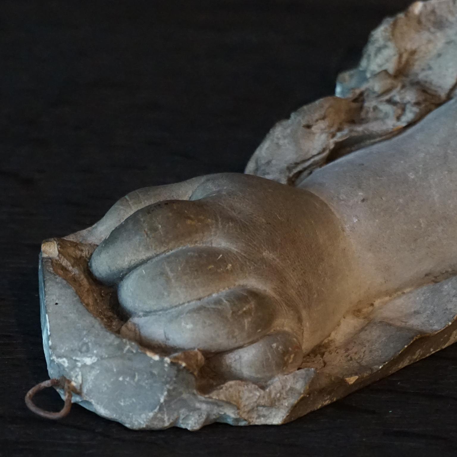 19th Century French Life Size Cast Plaster Study of Baby's Arm with Lace 4