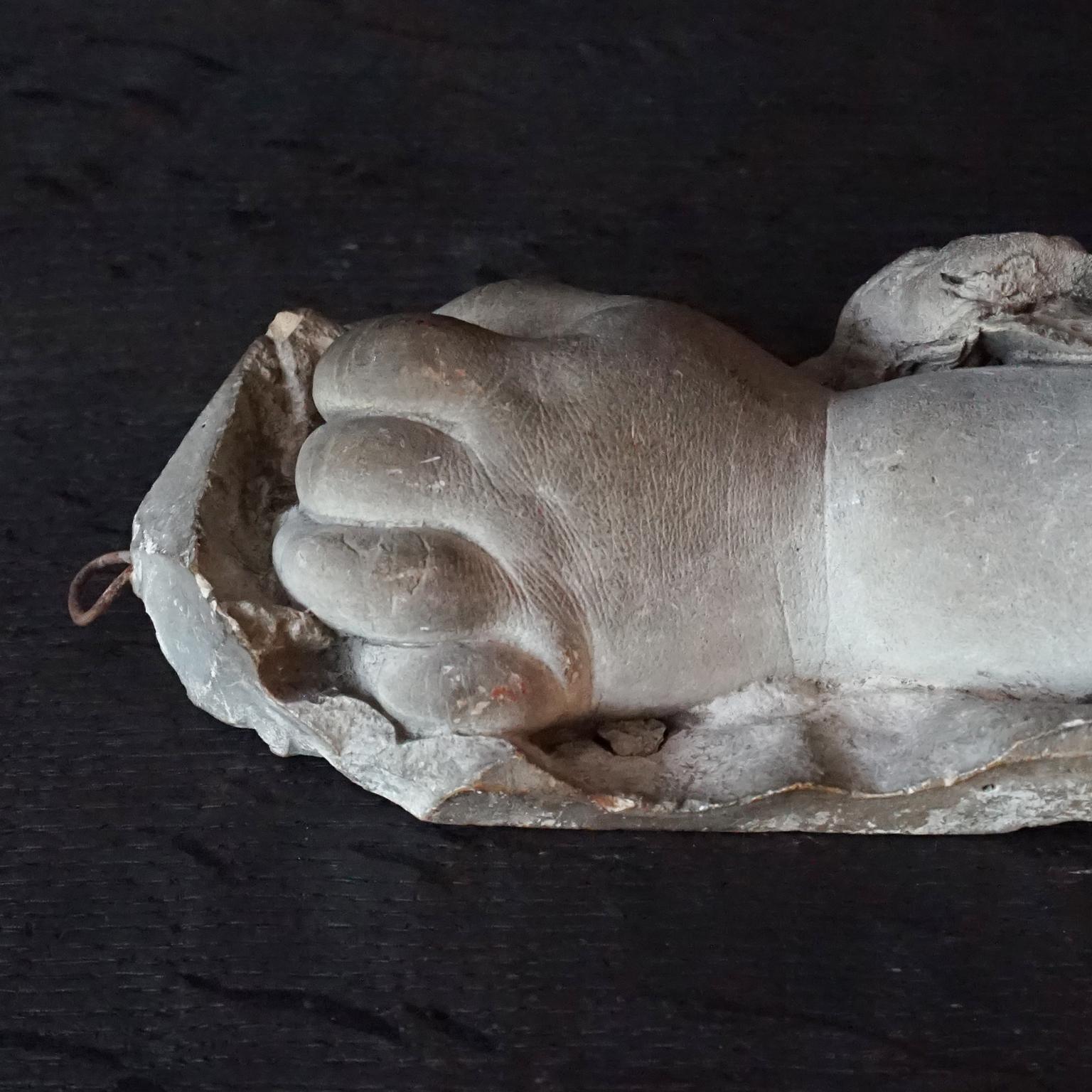 19th Century French Life Size Cast Plaster Study of Baby's Arm with Lace 5