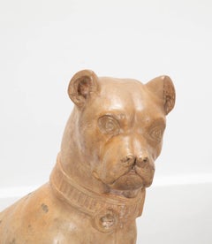 19th Century French Life Size Terracotta Dog