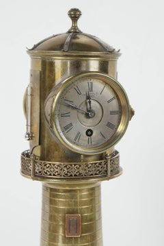 Orologio industriale animato con faro francese del XIX secolo di Guilmet