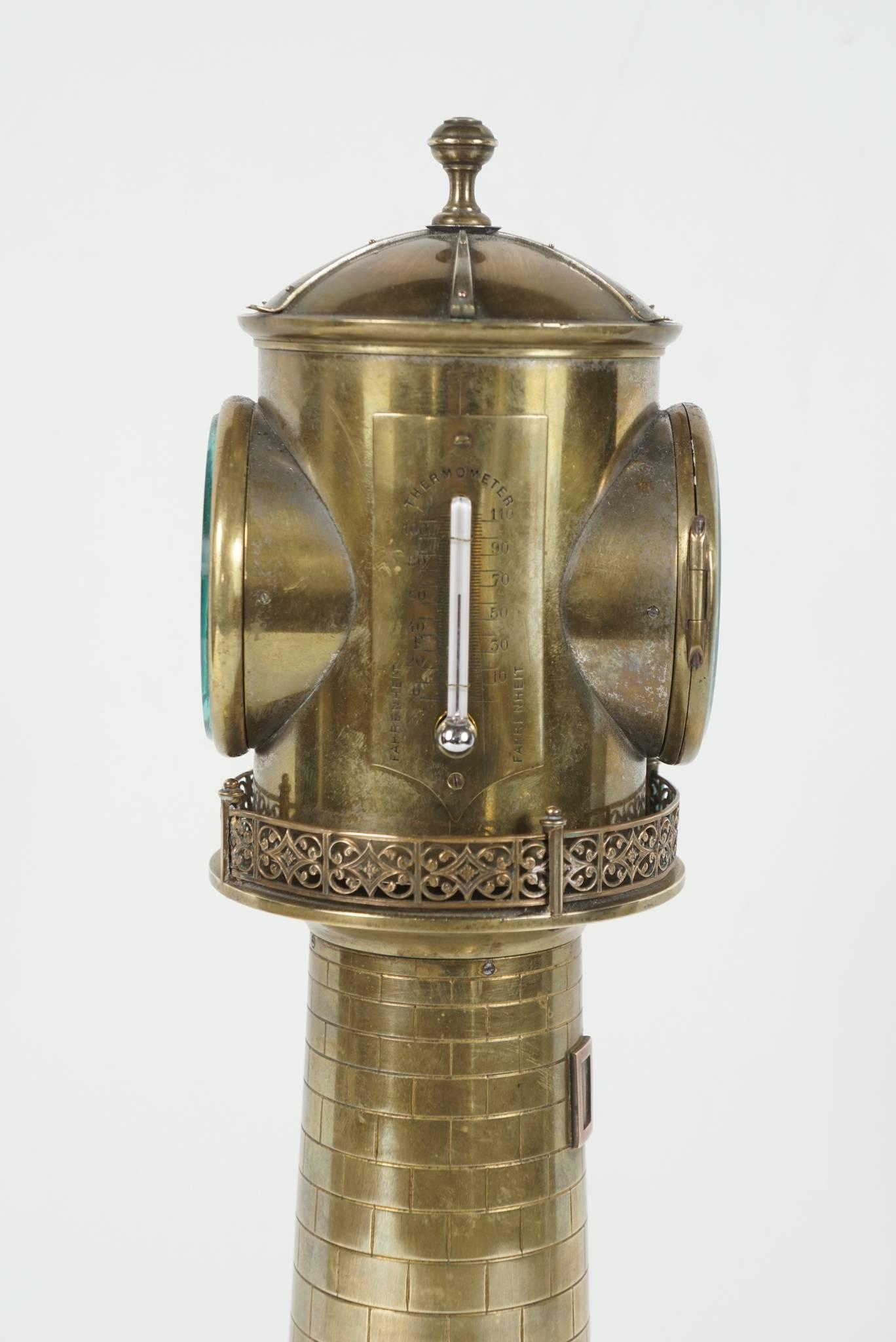 19. Jahrhundert Französisch Leuchtturm Animierte Industrieuhr von Guilmet 2