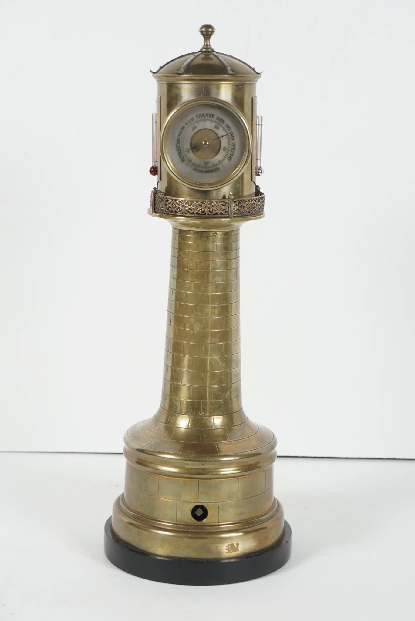 Bronze 19th Century French Lighthouse Animated Industrial Clock by Guilmet