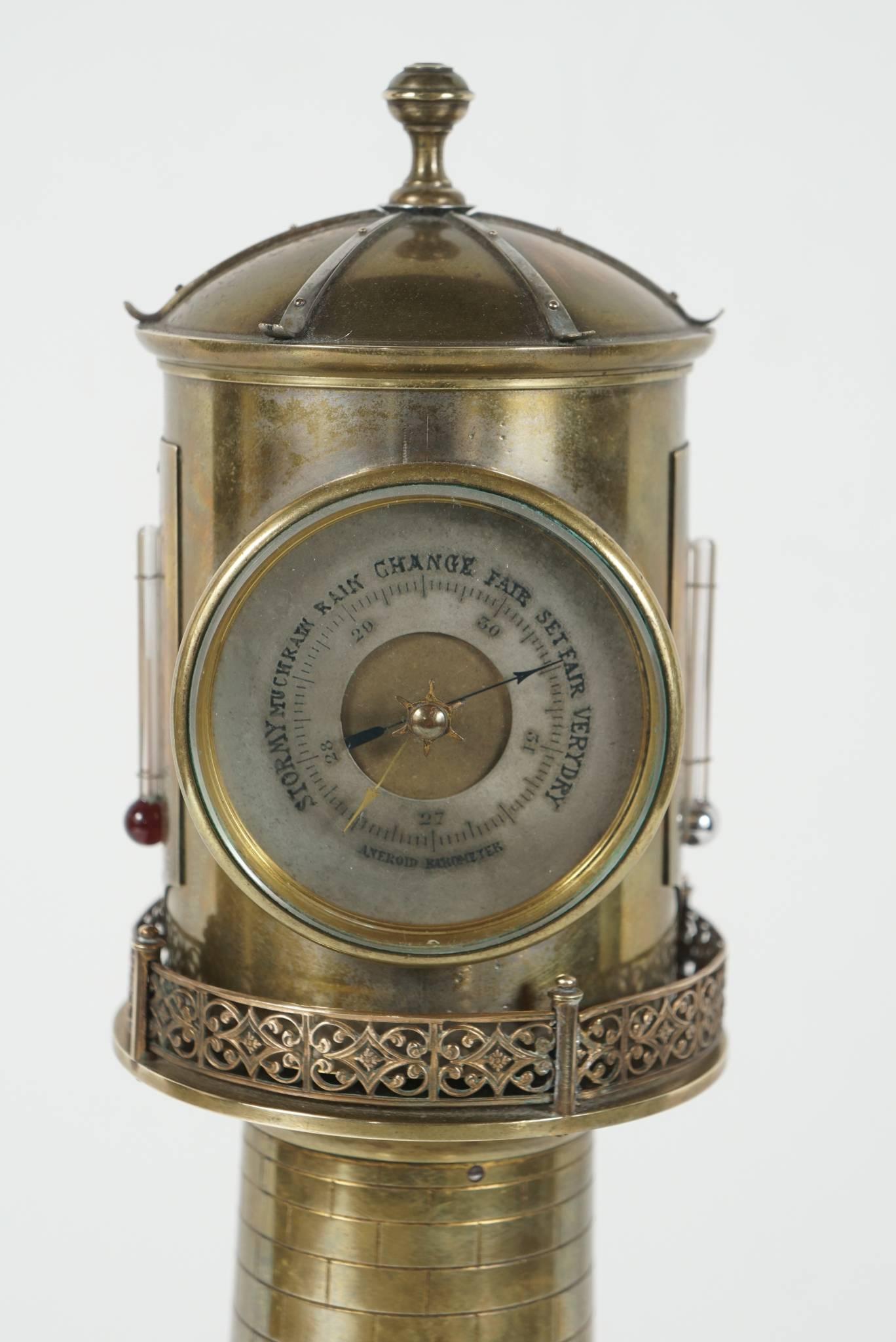 19. Jahrhundert Französisch Leuchtturm Animierte Industrieuhr von Guilmet 4