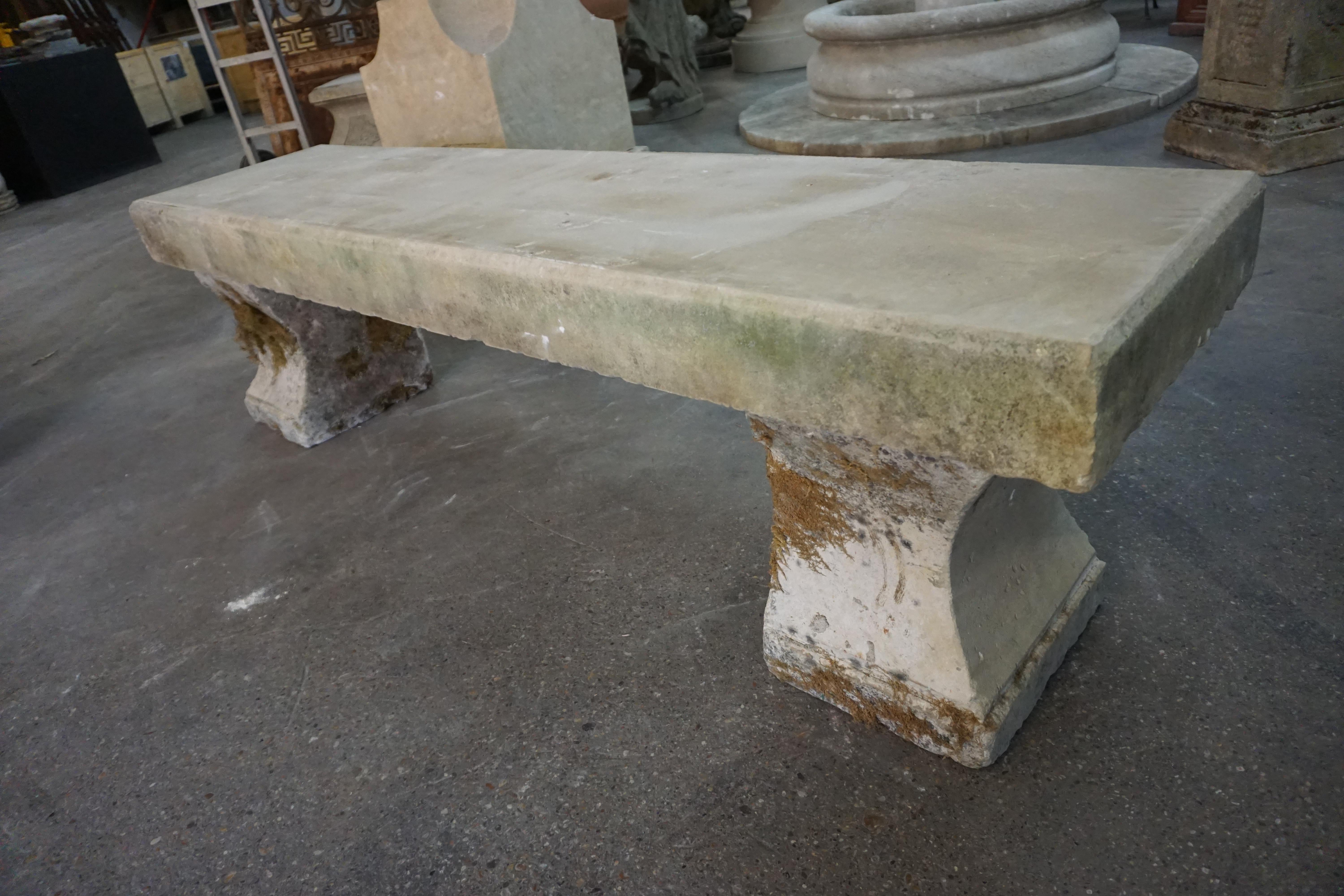 19th Century French Limestone Bench 1