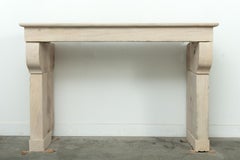 19th Century French Limestone Fireplace Mantel, Elegant Antique Design