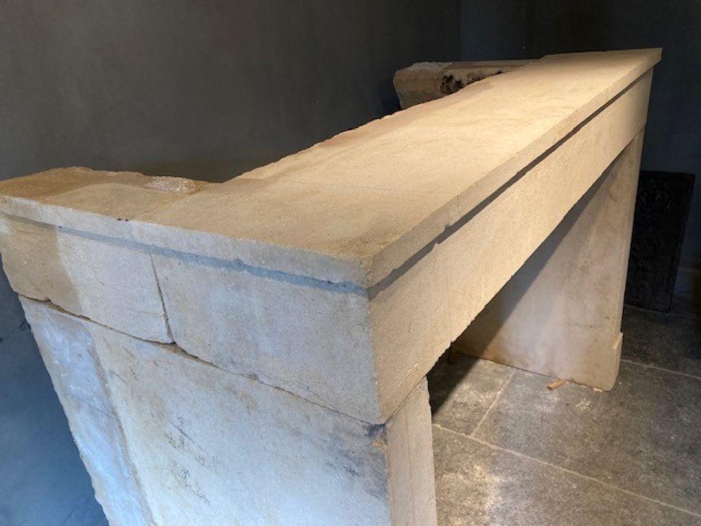 Intagliato Camino francese in pietra calcarea del XIX secolo in vendita