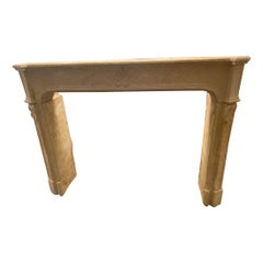 19th Century French Limestone Fireplace Mantel