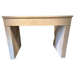 19th Century French Limestone Fireplace Mantel