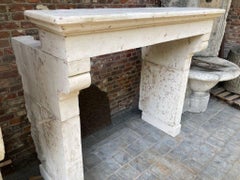 19th Century French Limestone Louis Philippe Fireplace Mantel