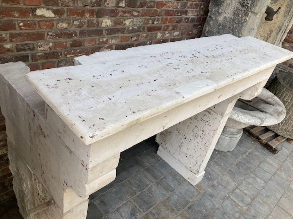 19th Century French Limestone Louis Philippe Fireplace Mantel For Sale 3