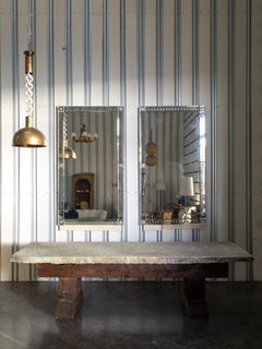 19th Century French Limestone Top Trestle Dining Table